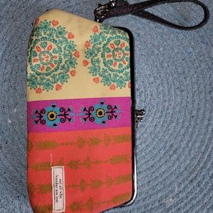Natural Life "Not all who wander are lost" clutch wallet wristlet bag